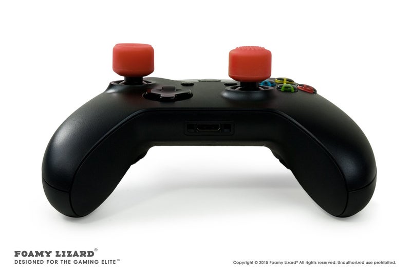 Foamy Lizard AceShot Thumb Grips (8pc) for Xbox One (Series X, S) & Steamdeck by Foamy Lizard â€“ Sweat Free 100% Silicone Precision Raised Antislip Rubber Analog Stick Grips for Xbox One Controller (8 Grips) RED - Image 2